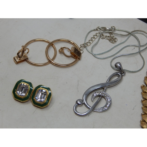 167 - A Quantity of Costume Jewellery to Include a pair of Chanel Earrings, a Large Jade Buddha Pendant, N... 