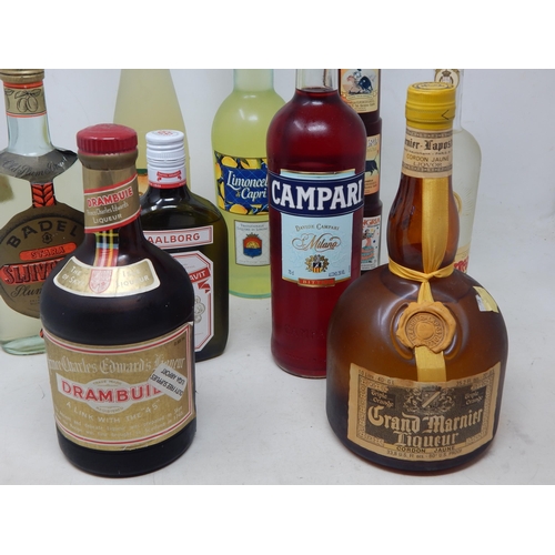 499 - A Quantity of Liqueurs Including Drambuie, Grand Marnier etc (9)