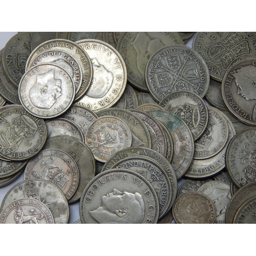 60 - A Quantity of QV & Later Silver Coinage: Weight 710g