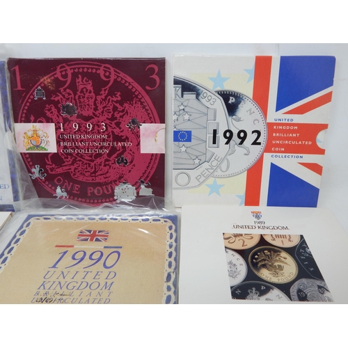 61 - Royal Mint UK Brilliant Uncirculated Coin Collection Sets: 1984 (2), 85/87/88/89/90/91/92/93/94