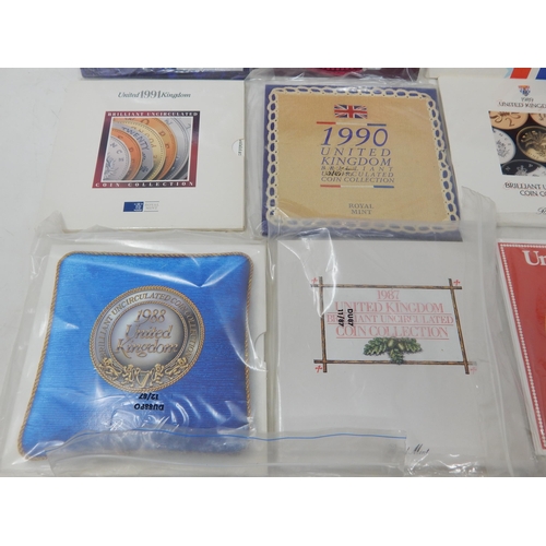 61 - Royal Mint UK Brilliant Uncirculated Coin Collection Sets: 1984 (2), 85/87/88/89/90/91/92/93/94