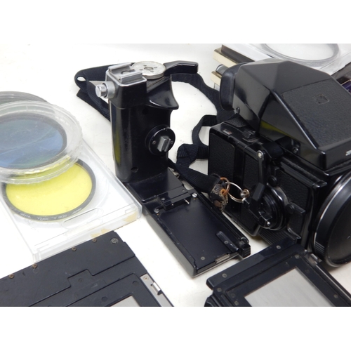 432 - A Zenza Bronica ETR Camera with 40mm, 75mm & 150mm Lenses, Autowinder, Filters etc in camera case