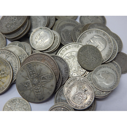 65 - A Quantity of pre-1947 Silver Coinage: Weight 348g