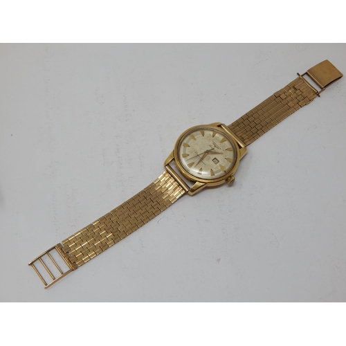 302 - Gentleman's 18ct Gold Longines Automatic Conquest Calendar Wristwatch on 9ct Gold Strap: Working whe... 