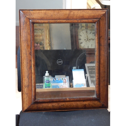 442 - 18th Century Georgian Walnut Mirror: Measuring 53cm x 46cm