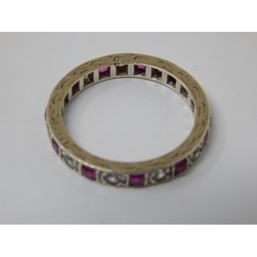 190 - 9ct White Gold Eternity Ring: Size N: gross weight 2.73g