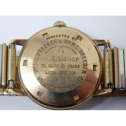 303 - 9ct Gold Gentleman's Smiths Astral Wristwatch with Sweep Seconds Hand: Working When Catalogued