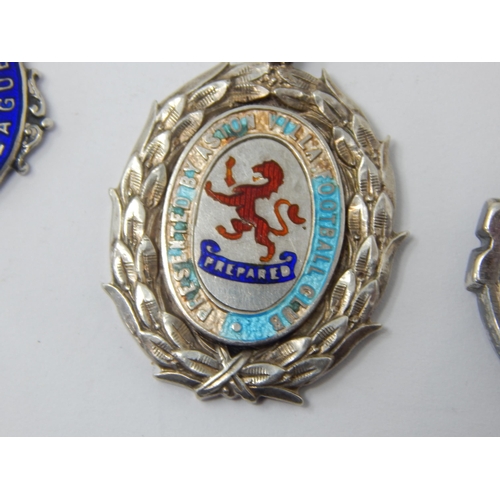 206 - A Collection of Hallmarked Silver & Enamel 1920's/30's Football Medals (10)