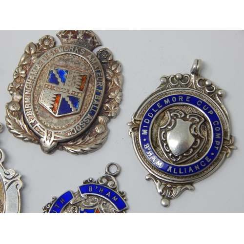 206 - A Collection of Hallmarked Silver & Enamel 1920's/30's Football Medals (10)