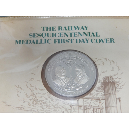 66 - Hallmarked Silver Medallic Coin Covers (2) together with a quantity of stamp booklets, FDC's etc con... 