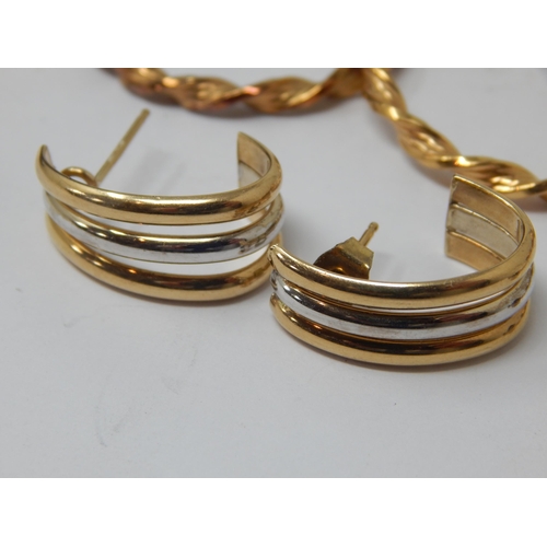 218 - 4 x Pairs of 9ct Gold Earrings: Weight 8.32g