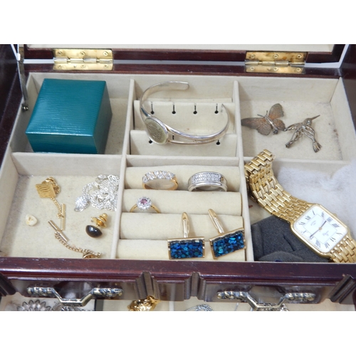 222 - A Quantity of Hallmarked Silver Jewellery together with Watches & Costume Jewellery contained in a w... 