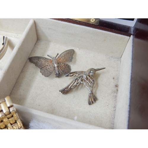 222 - A Quantity of Hallmarked Silver Jewellery together with Watches & Costume Jewellery contained in a w... 