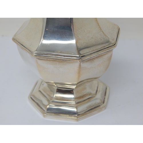 127 - Art Deco Silver Sugar Caster Hallmarked London 1933 by Edward Barnard & Sons: Height 17cm: Weight 16... 