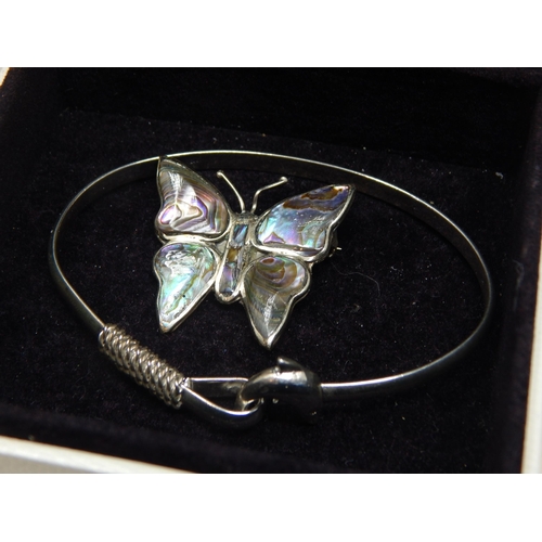 347 - A Sterling Silver Bangle & Silver Butterfly Brooch together with a huge quantity of costume jeweller... 