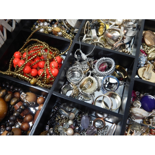 347 - A Sterling Silver Bangle & Silver Butterfly Brooch together with a huge quantity of costume jeweller... 