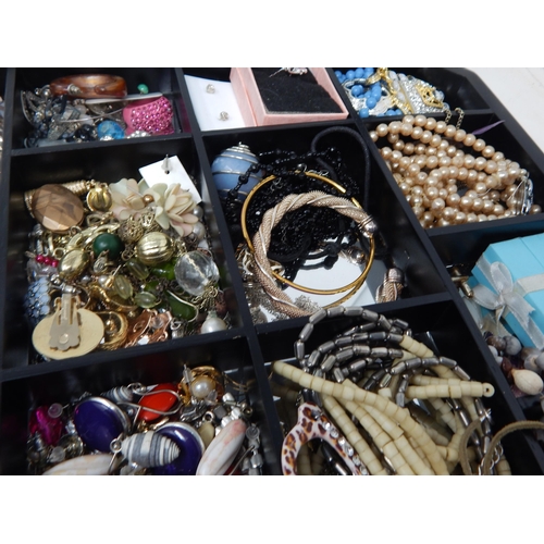 347 - A Sterling Silver Bangle & Silver Butterfly Brooch together with a huge quantity of costume jeweller... 