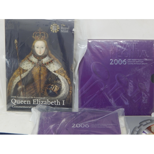 70 - Royal Mint Brilliant Uncirculated Sets 1999/2006 together with two Royal Mint QEII 80th Birthday Cro... 