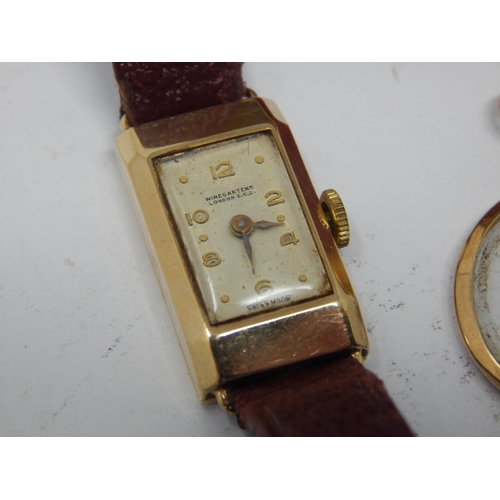 230 - A Quantity of 9ct Gold Items Including a Ladies Winegartens Wristwatch, Pearl Earrings, Magnifying G... 