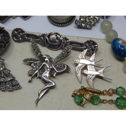 346 - A Quantity of Silver Jewellery together with a collection of costume Jewellery