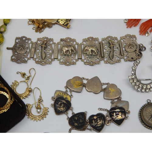 346 - A Quantity of Silver Jewellery together with a collection of costume Jewellery