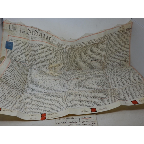 473 - George III Indentures on Parchment dated 1813 with attached red wax seals & signatures (2)