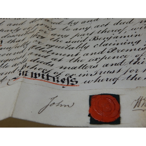 473 - George III Indentures on Parchment dated 1813 with attached red wax seals & signatures (2)