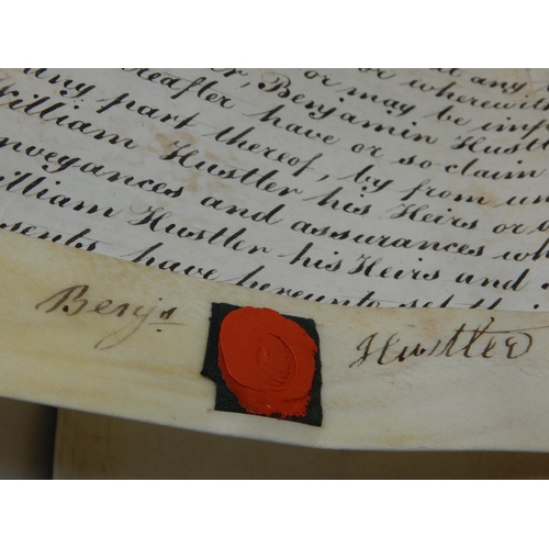 473 - George III Indentures on Parchment dated 1813 with attached red wax seals & signatures (2)