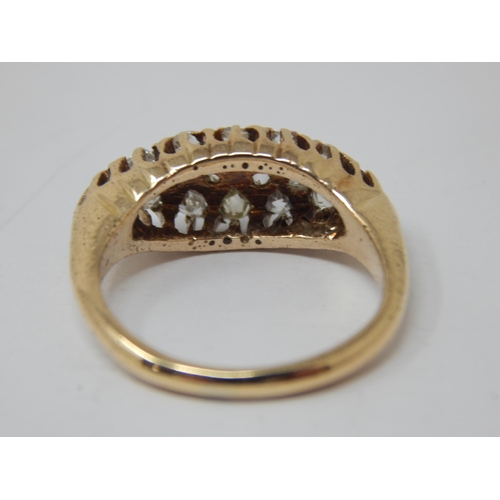 234 - Victorian 18ct Gold Diamond Cluster Ring Set with 16 Diamonds Estimated @ 0.80cts: Ring Size L: Gros... 