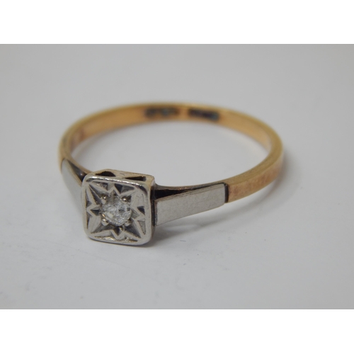 237 - Art Deco 18ct Gold Ring: Size N: Gross weight 2.28g