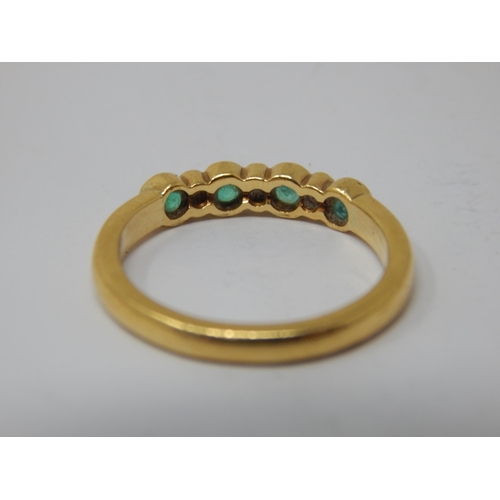 238 - 18ct Gold Diamond & Emerald Set Ring: Size J: Gross weight 2.84g