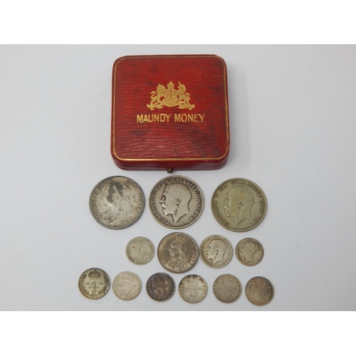 Maundy Money Four Coin Case together with Various Maundy Money & Silver ...