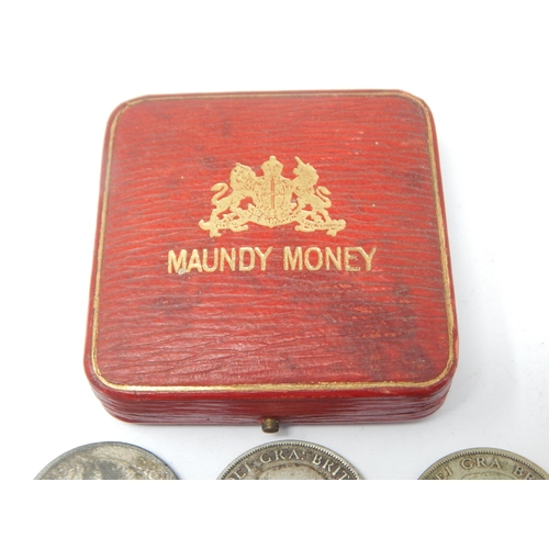 Maundy Money Four Coin Case together with Various Maundy Money & Silver ...