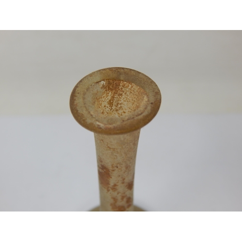 367 - Ca. 200 AD. Roman. A glass tear catcher with a small bulbous body & long tapering neck. Excellent co... 