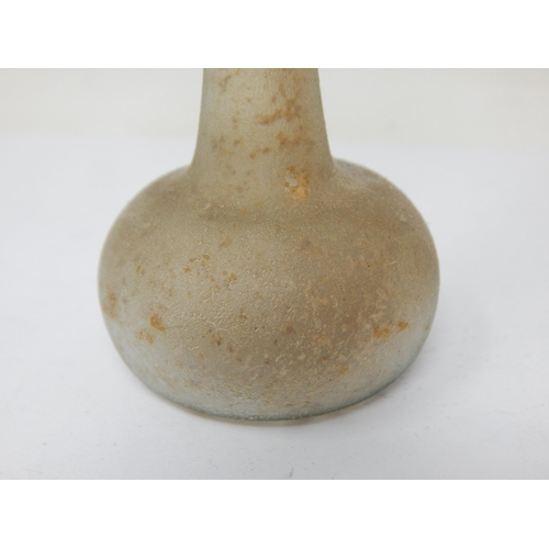 367 - Ca. 200 AD. Roman. A glass tear catcher with a small bulbous body & long tapering neck. Excellent co... 