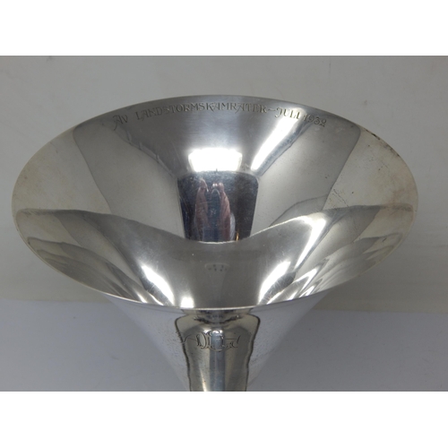 136 - Art Deco Swedish Silver Flared Bowl 1931 by Guldsmedsaktiebolaget, Stockholm: Measuring 15.5cm high ... 