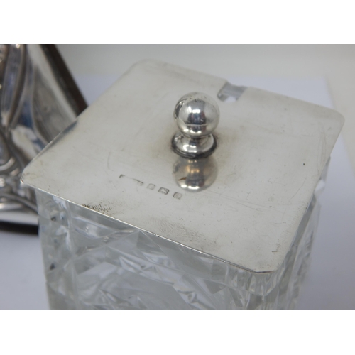 139 - Silver Lidded Preserve Jar Hallmarked Birmingham 1931 together with a Silver  Art Nouveau Style Ease... 