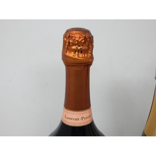 398 - A Magnum Bottle of Laurent Perrier Rose Champagne together with a Bottle of Lanson Champagne