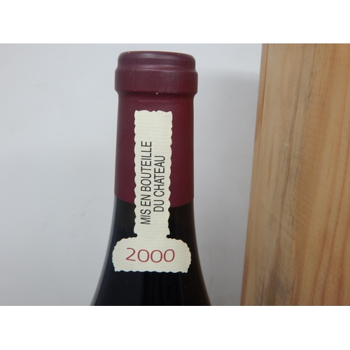 399 - A Magnum Bottle of Chateau de Beaucastel Chateauneuf -Du-Pape 2000 in wooden case together with a bo... 