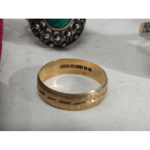 342 - 9ct Gold Wedding Ring (1.52g) together with a small quantity of Sterling Silver Jewellery & a quanti... 