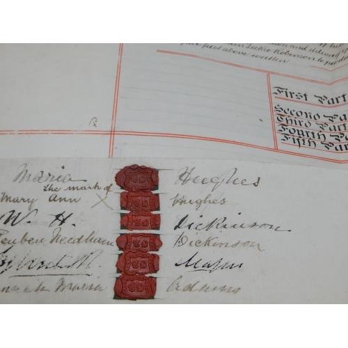 479 - 3 x 19th Century Indentures with Red Wax Seals