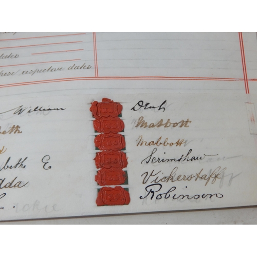 479 - 3 x 19th Century Indentures with Red Wax Seals