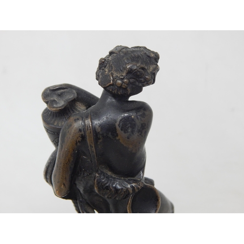 482 - 19th Century Bronze Classical Figure on Plinth: Height 21cm