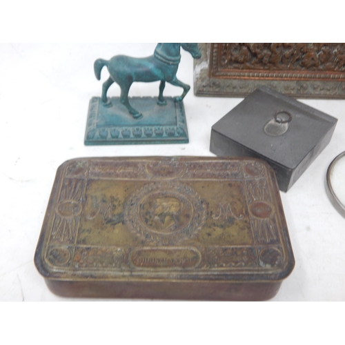 484 - 19th Century Grand tour Metal Jewellery casket, WWI Queen Mary Christmas Tin 1914 etc