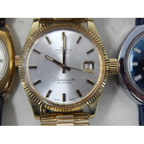 339 - A Collection of Gentleman's Wristwatches Including Fortis, Timex, Orion, Casio, Services Winchester,... 