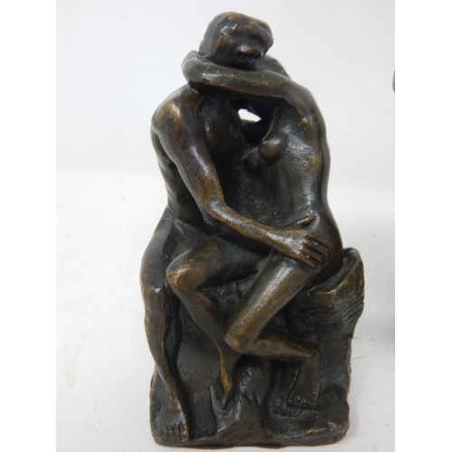 389 - Bronze Statues of The Thinker & The Lovers (2)