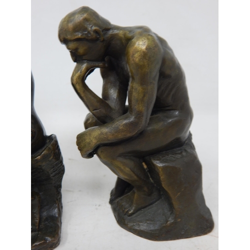 389 - Bronze Statues of The Thinker & The Lovers (2)