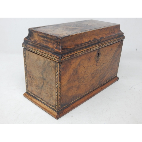 391 - 19th Century Twin Division Wooden Tea Caddy