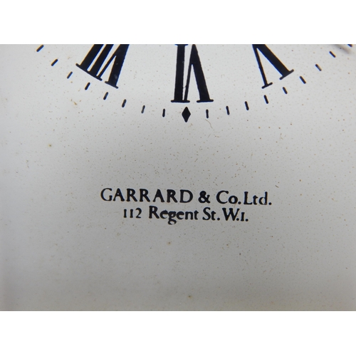 351 - Garrard & Co, Crown Jewellers, Brass Carriage Clock with fluted column decoration, complete with key... 