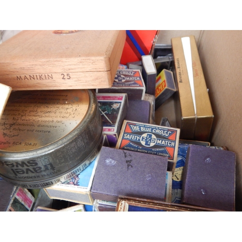 493 - Large Collection of Cigarette/Cigar packets/Tins together with a large quantity of matchboxes